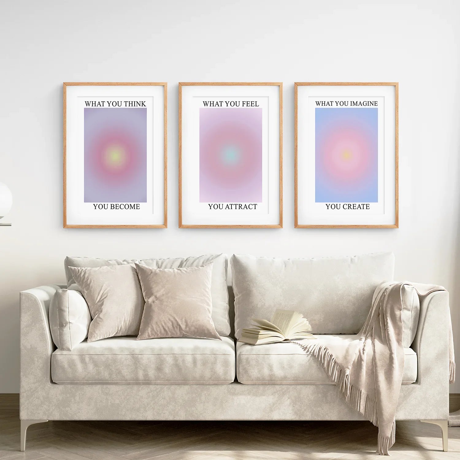 Trendy Spiritual Aura Energy Set of 3 Prints