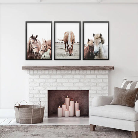 Horses. Modern Farmhouse Prints. Western Set of 3