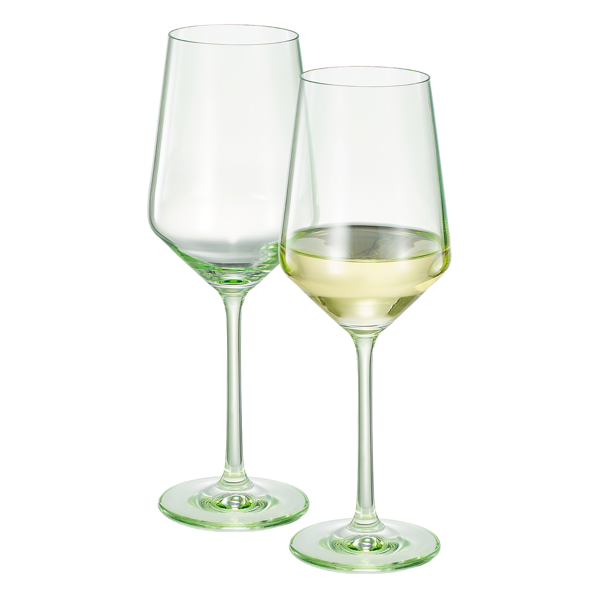 Monet Stemmed Wine Glassware, Green, Set of 2