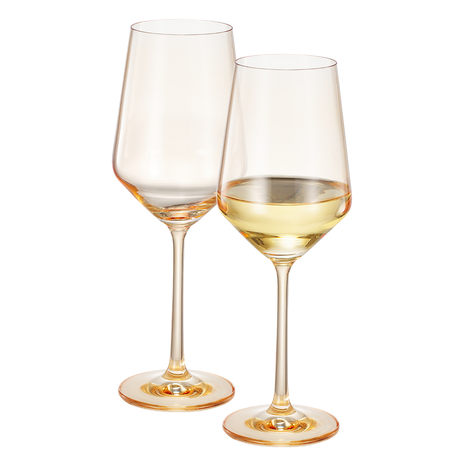 Monet Stemmed Wine Glassware, Yellow, Set of 2