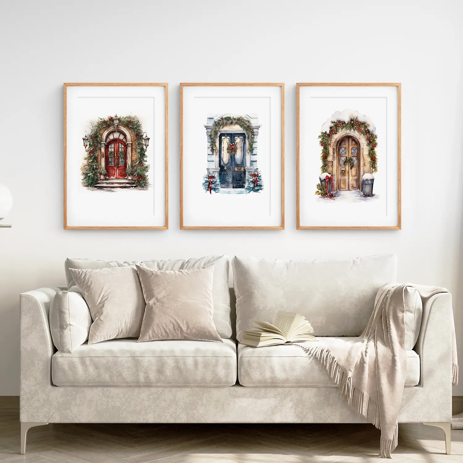 3 Piece Wall Decor Christmas Door Large Print