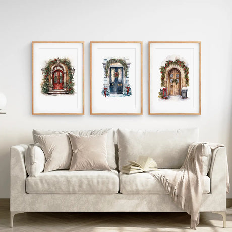 3 Piece Wall Decor Christmas Door Large Print