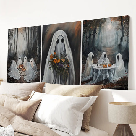 Moody Halloween Ghosts Trendy Wall Art Poster