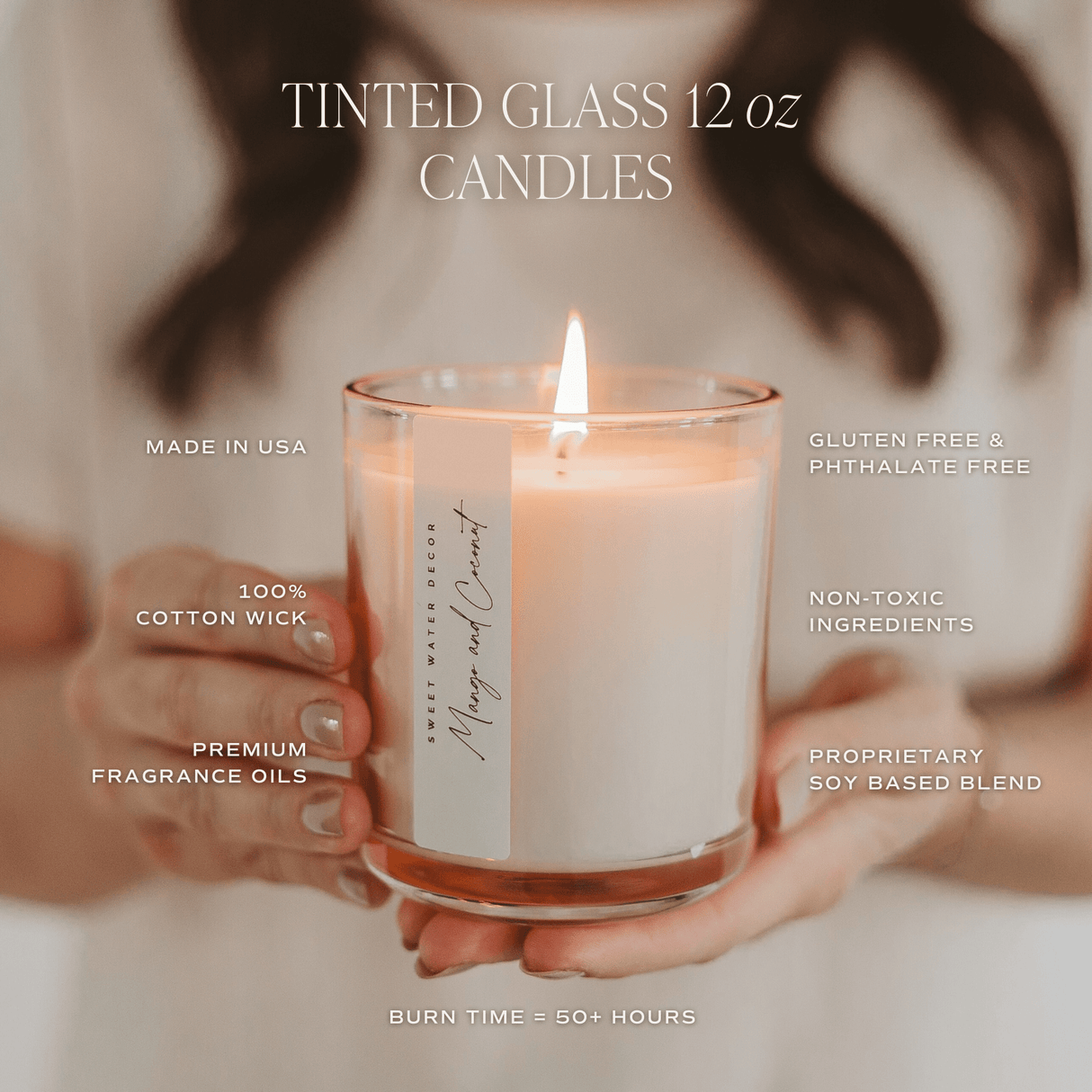 Warm and Cozy Soy Candle - Tinted Glass Jar - 12 oz