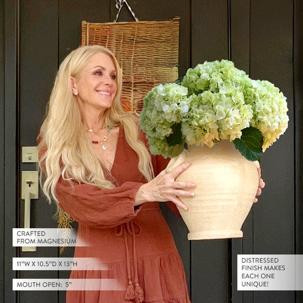 Aged Terracotta Vase with Handles