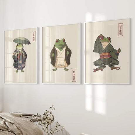 Matsumoto Hoji Frog Wall Art Prints Decor Set