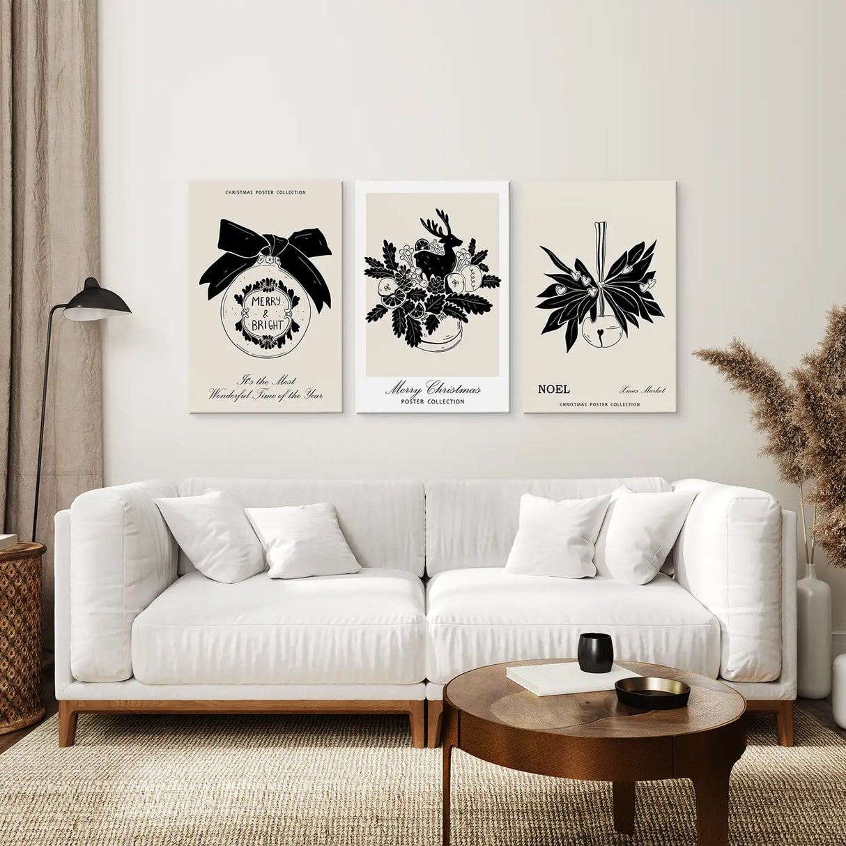 Vintage Rustic Christmas 3 Piece Wall Art Set