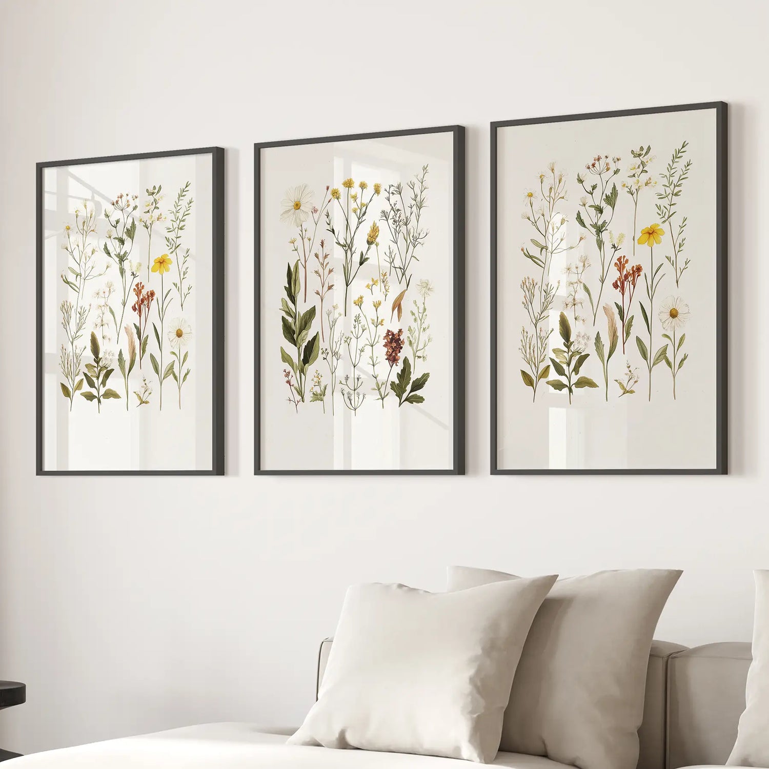 Wildflower Nature Prints. Modern Wall Art Decor