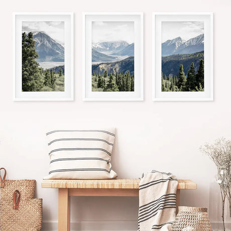 Kluane National Park Wilderness Nature Triptych. Mountains Prints
