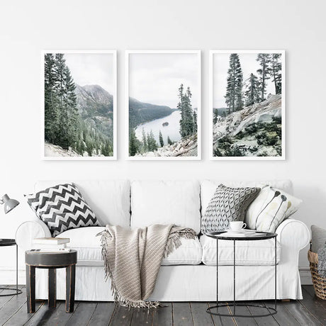 Lake Tahoe, Sierra Nevada. 3 Piece Wall Art