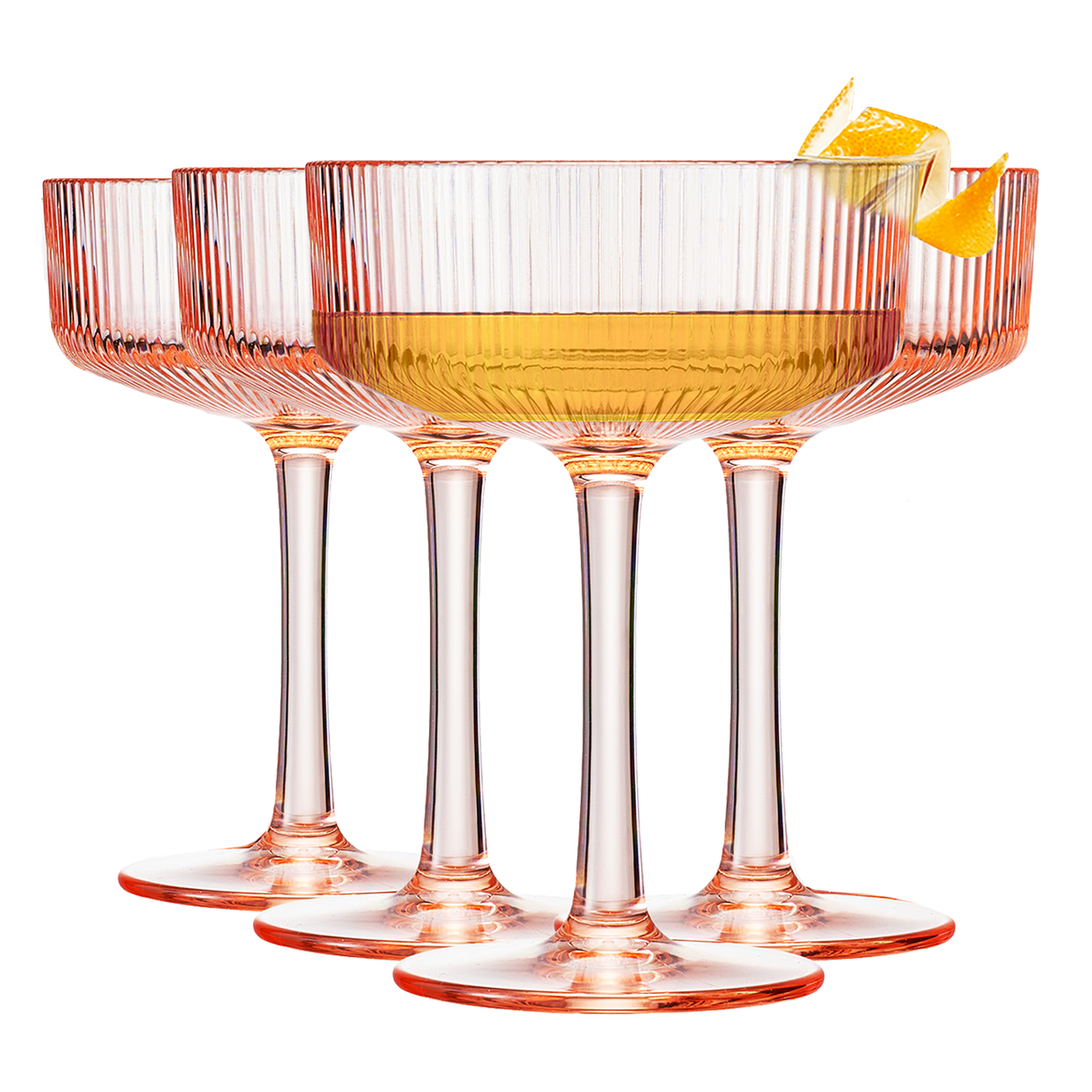 Madrid Acrylic Champagne Coupe Cocktail Glassware, Set of 4