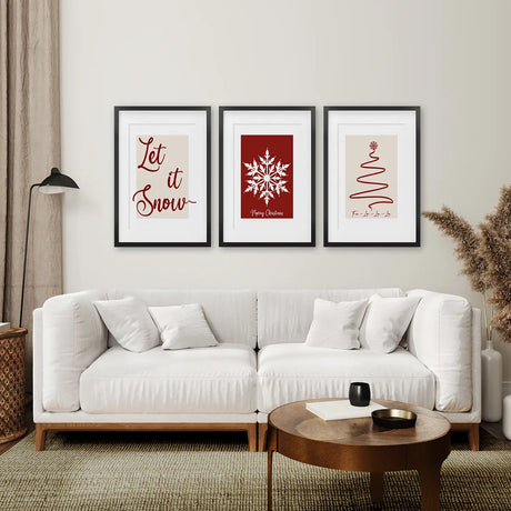 Merry Christmas Minimalist Holiday Decor Poster