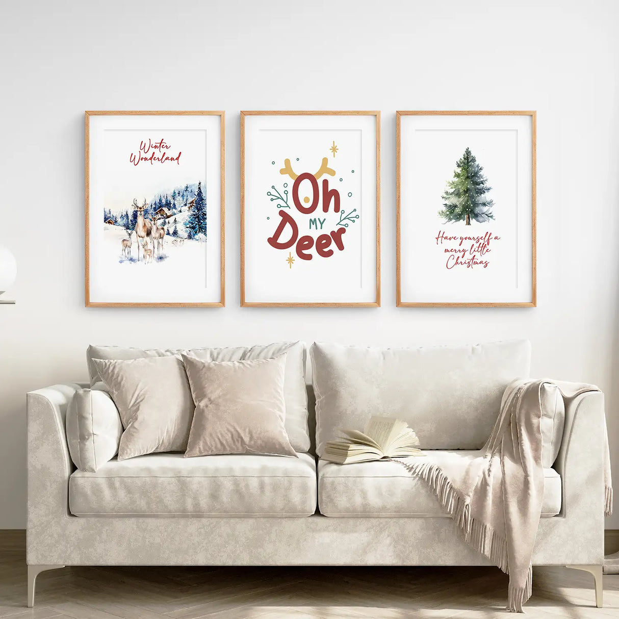 Winter Wonderland Christmas Wall Art Prints Set