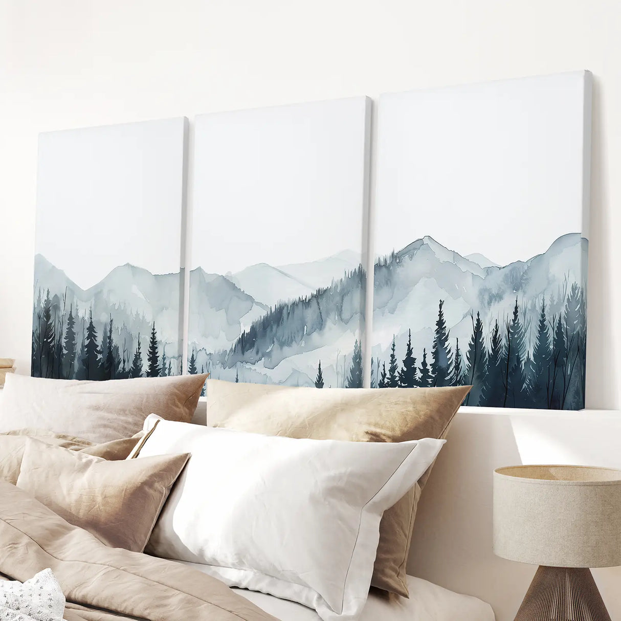 Watercolor Mountain Landscape Wall Art Posters