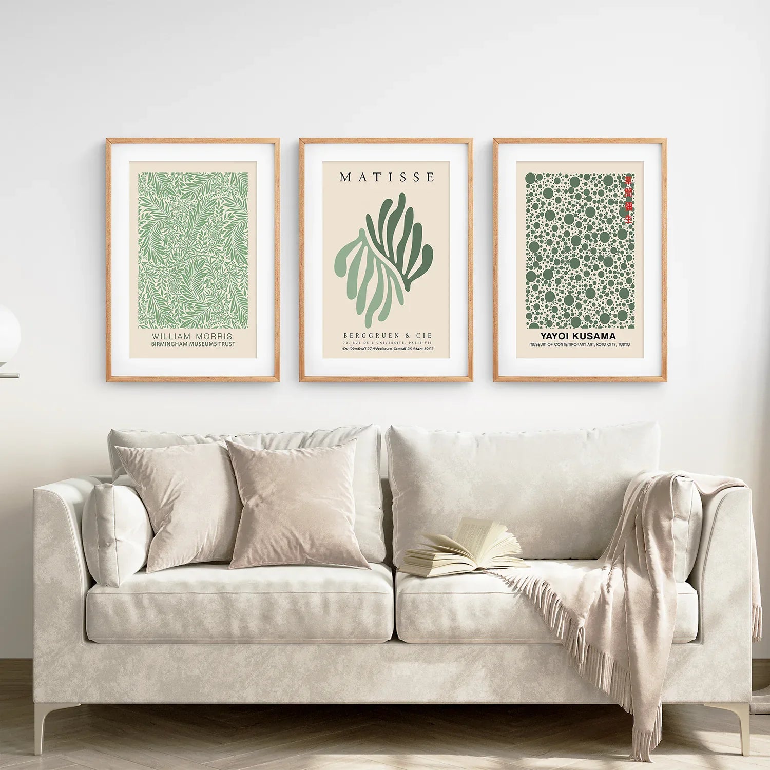Sage Green Matisse Art Print Set of 3 Piece