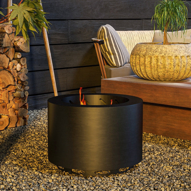 Smokeless-fire-pit,-19-portable-wood-burning-firepit-with-poker,--black-Fire-Pits