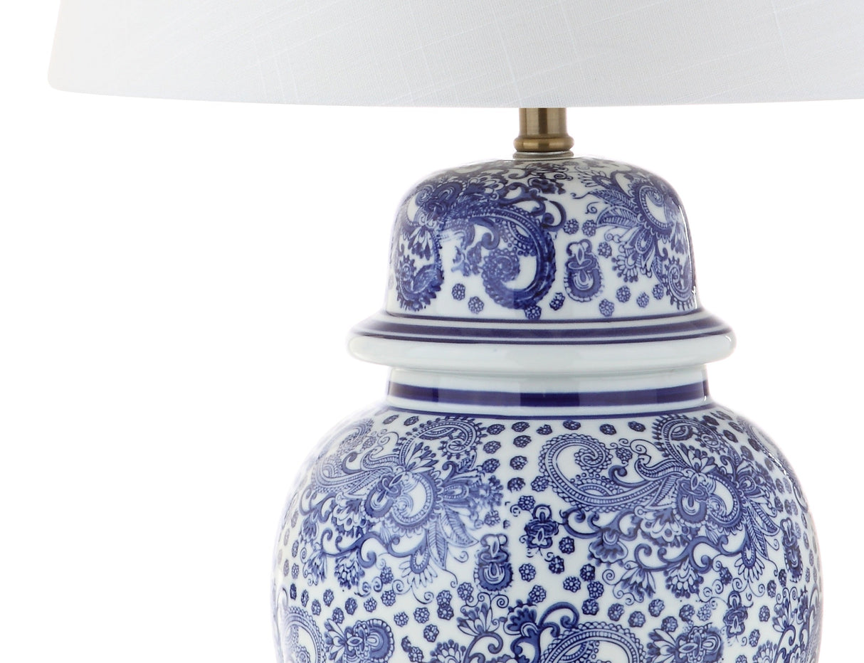 Ceramic LED Table Lamp - Blue and White Hand Painted