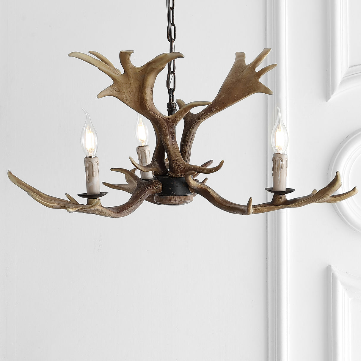 Adjustable-Resin-Antler-3-Light-LED-Chandelier-Chandelier