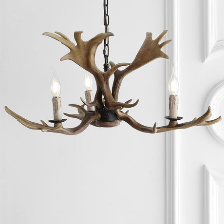 Adjustable-Resin-Antler-3-Light-LED-Chandelier-Chandelier
