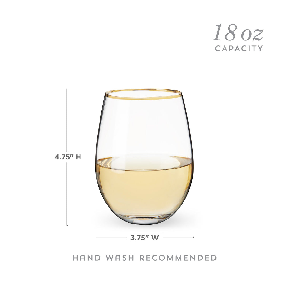 Gilded Stemless Wine Glasses