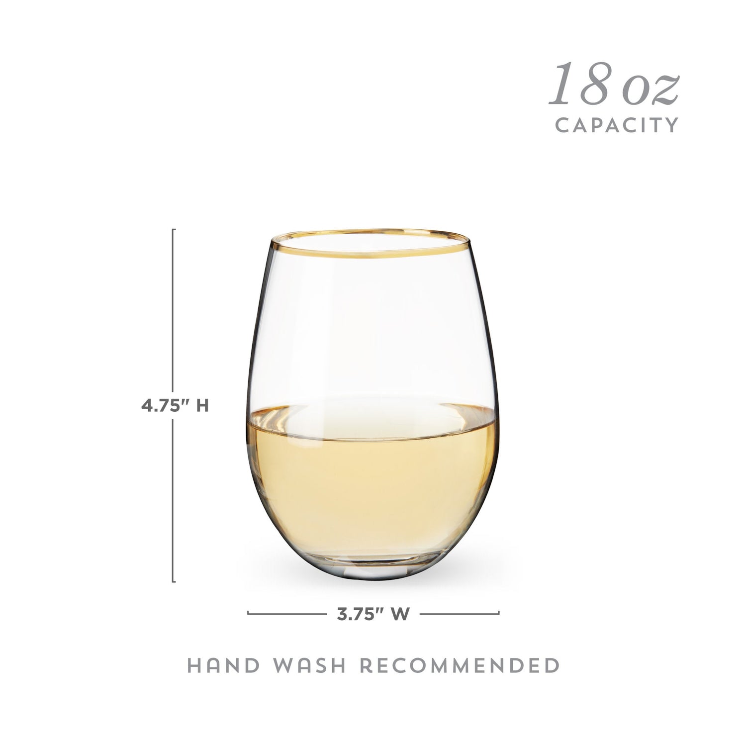 Gilded Stemless Wine Glasses