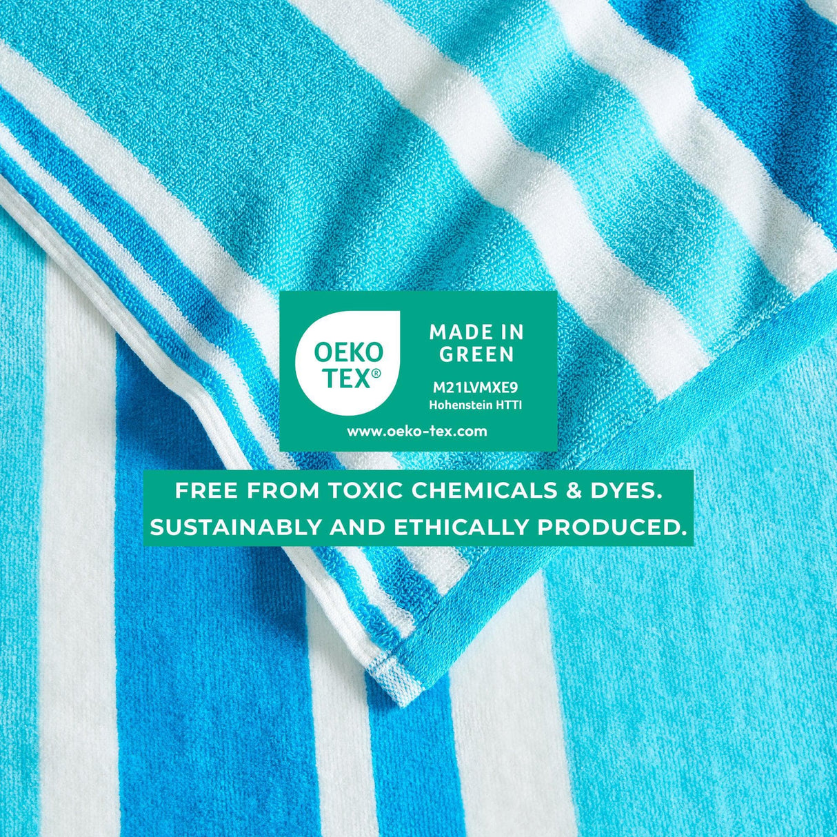 Cotton Velour Cabana Stripe Beach Towel - Novia Collection