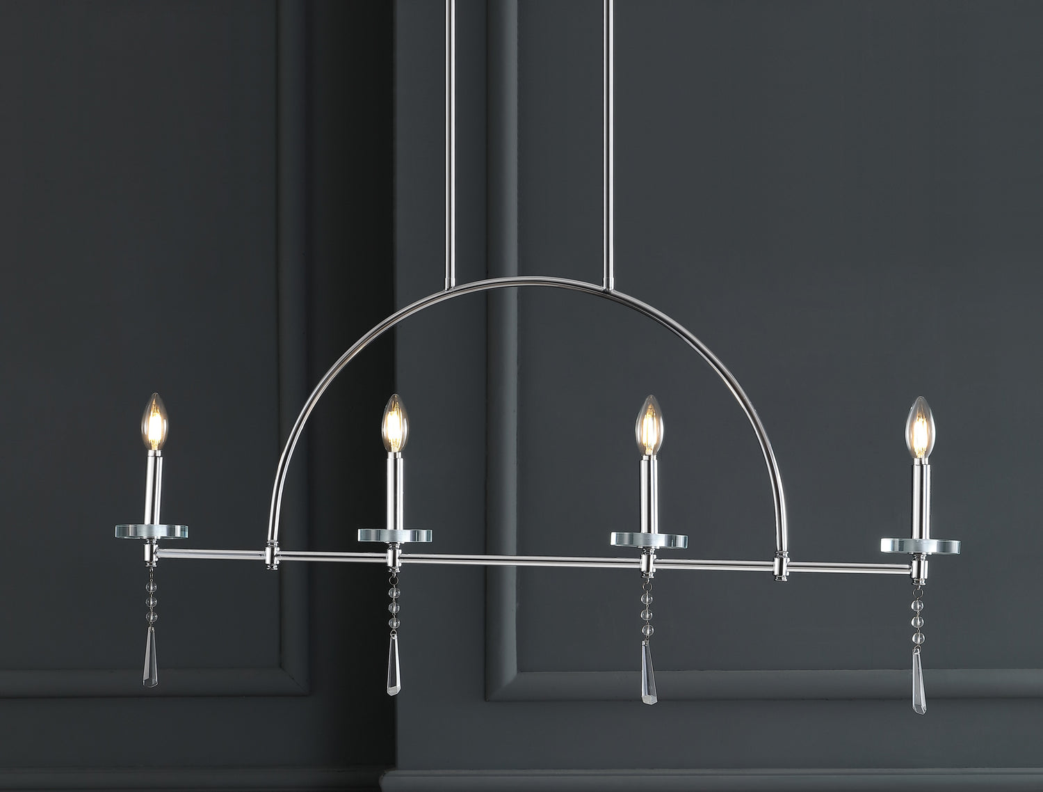 4-light-Linear-Metal/Crystal-LED-Pendant-Pendant