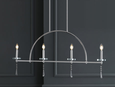 4-light-Linear-Metal/Crystal-LED-Pendant-Pendant