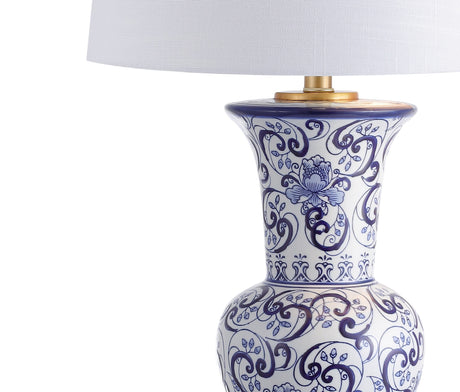 Chinoiserie LED Table Lamp Painted Florals and Vines