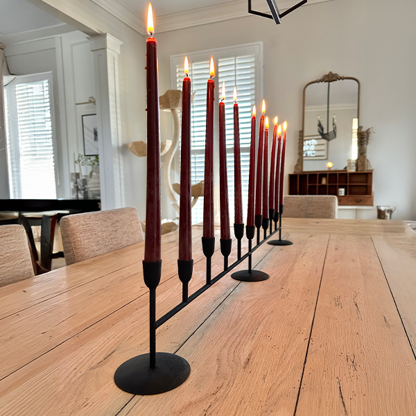 41 Inch Matte Black 11-Taper Candle Holder
