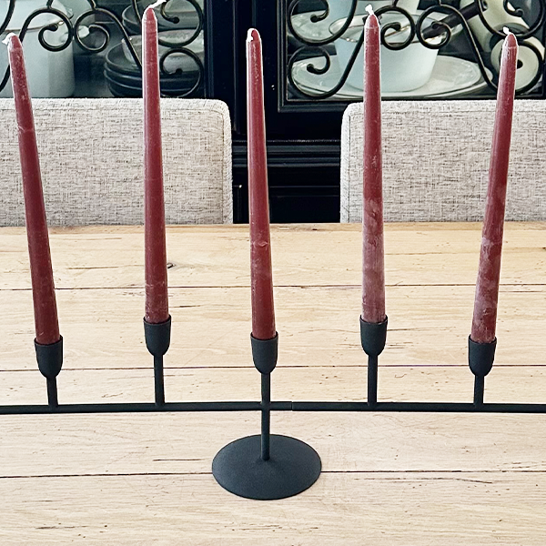 41 Inch Matte Black 11-Taper Candle Holder