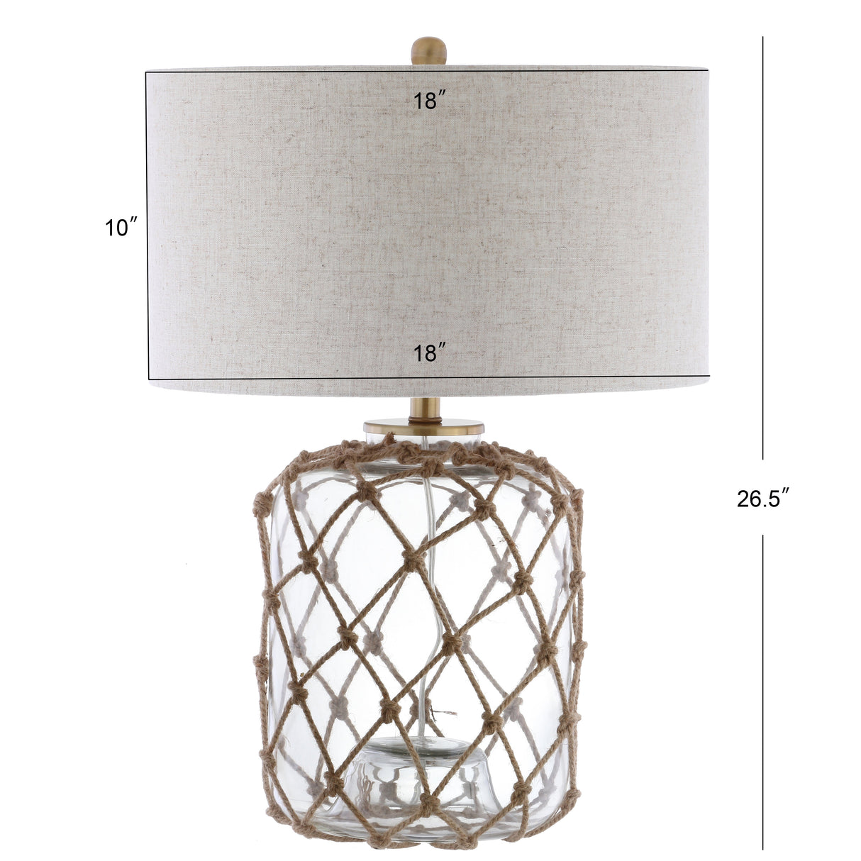 Glass and Rope LED Table Lamp