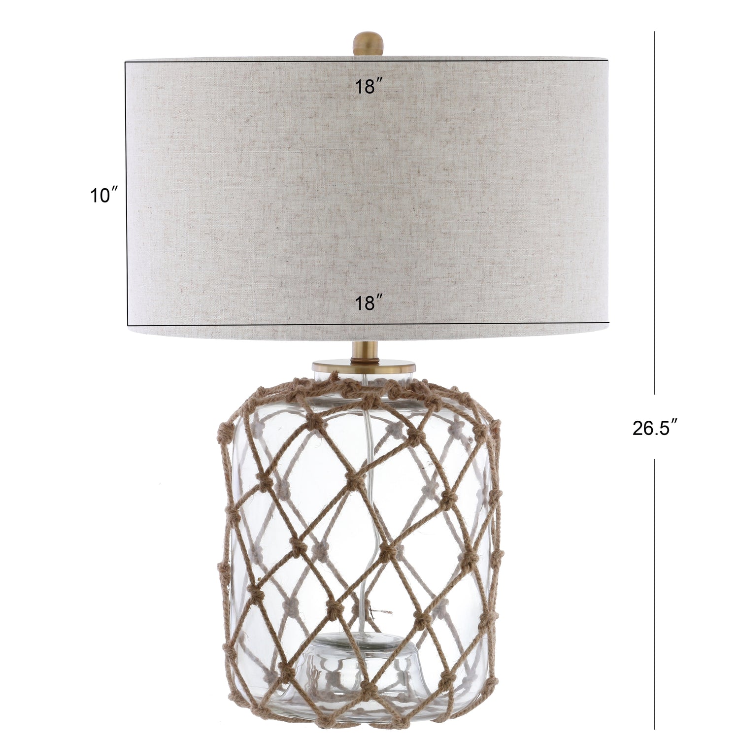Glass and Rope LED Table Lamp