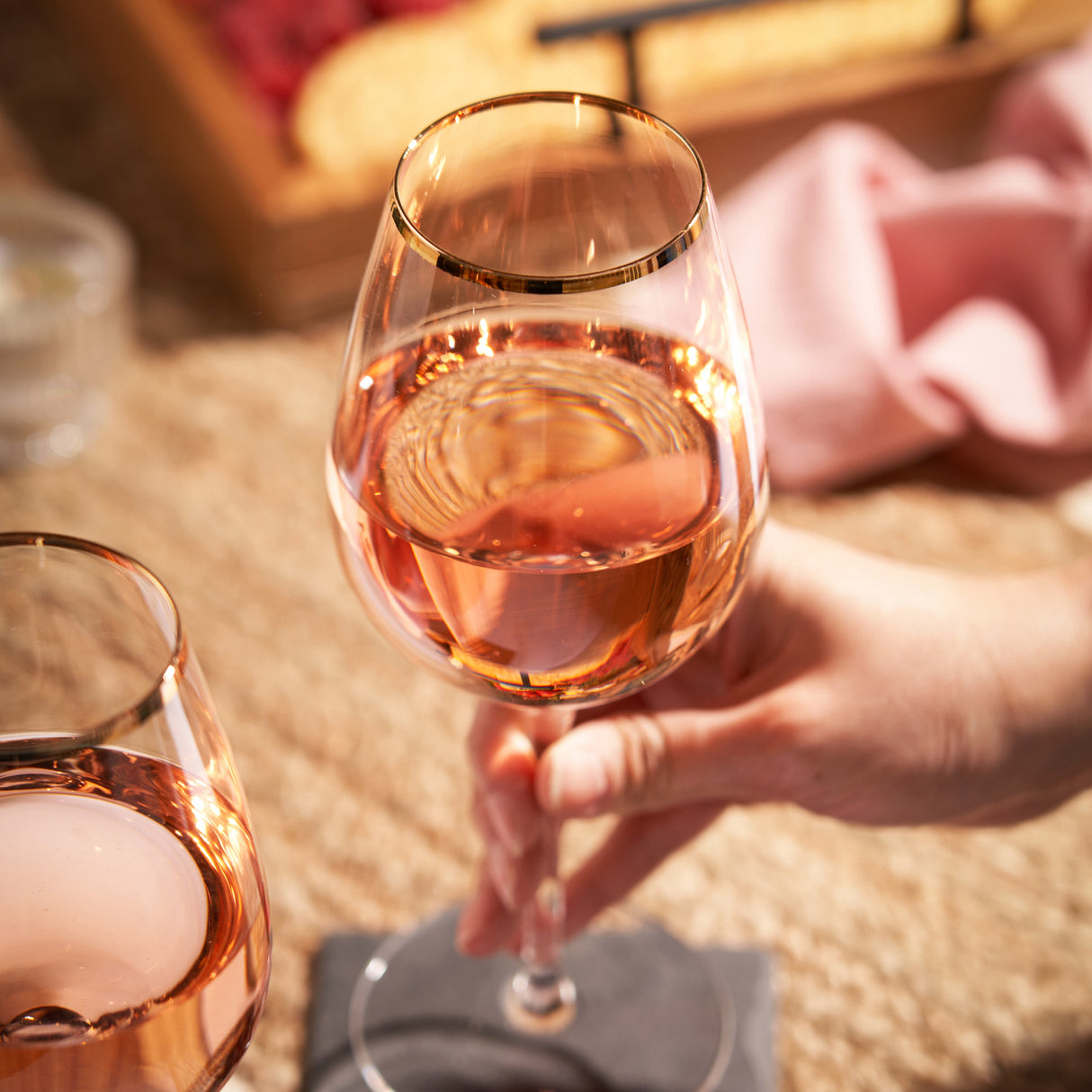 Gilded Stemmed Wine Glasses