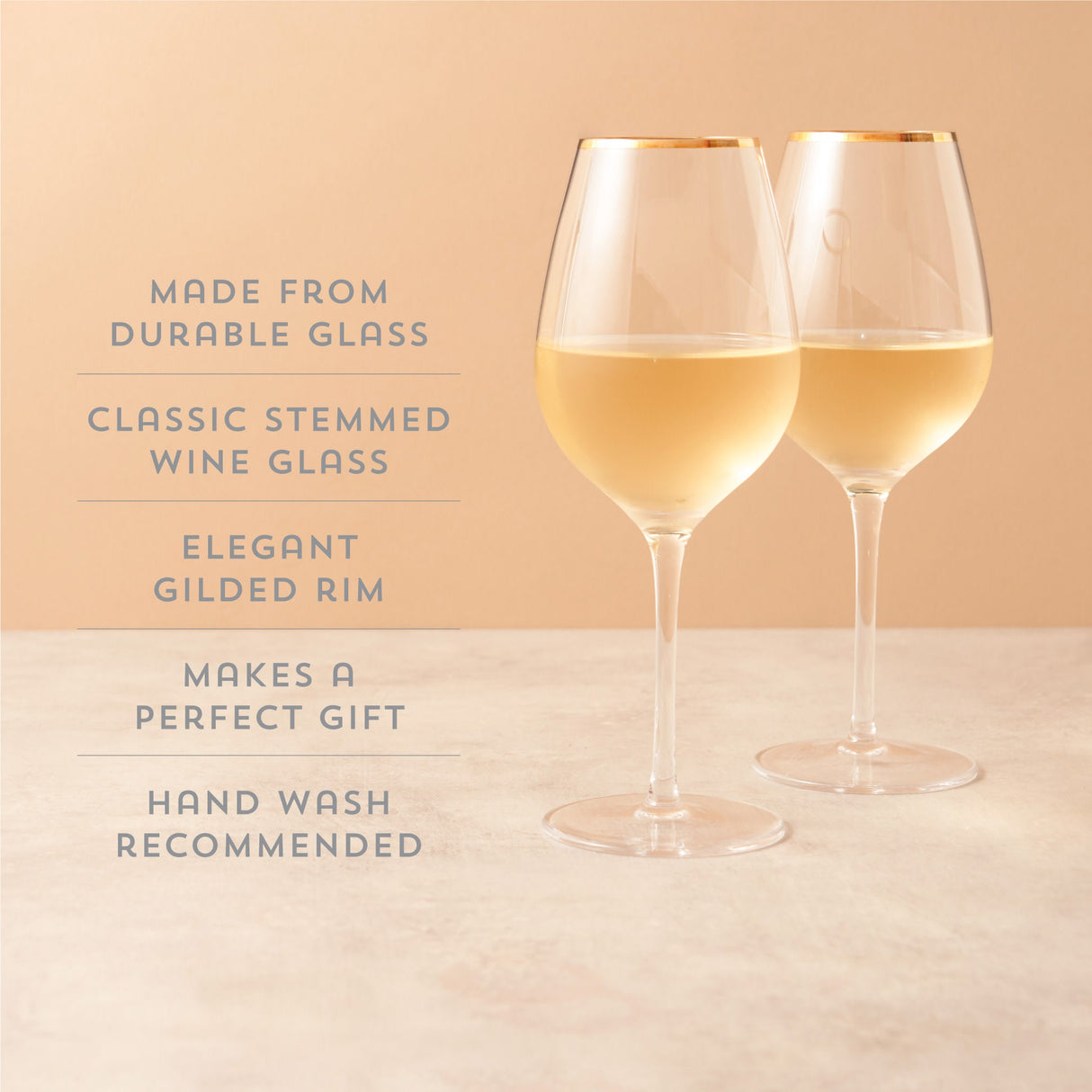 Gilded Stemmed Wine Glasses