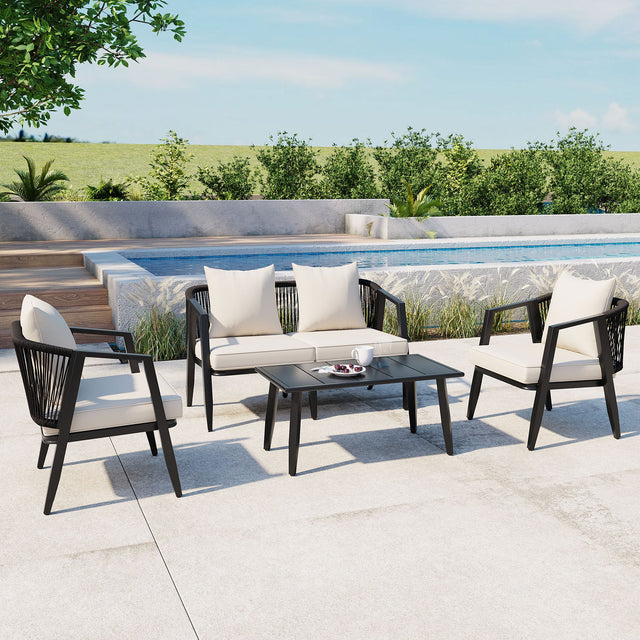 Four-Piece-Beige-Iron-Patio-Seating-Ensemble-Outdoor-Furniture-Sets