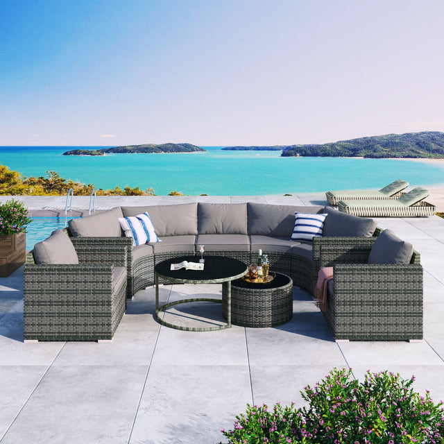 9-pieces-Configurable-Half-Moon-Wicker-Seating-Ensemble-Outdoor-Furniture-Sets