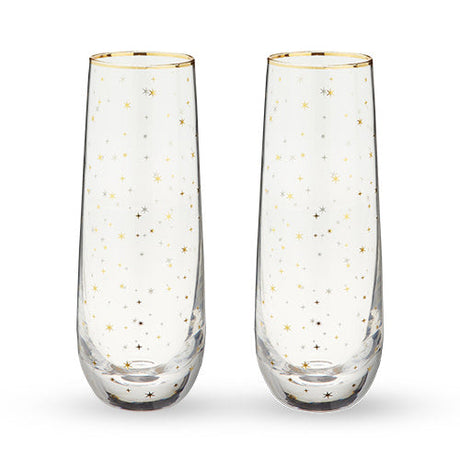 Starlight Stemless Champagne Flutes