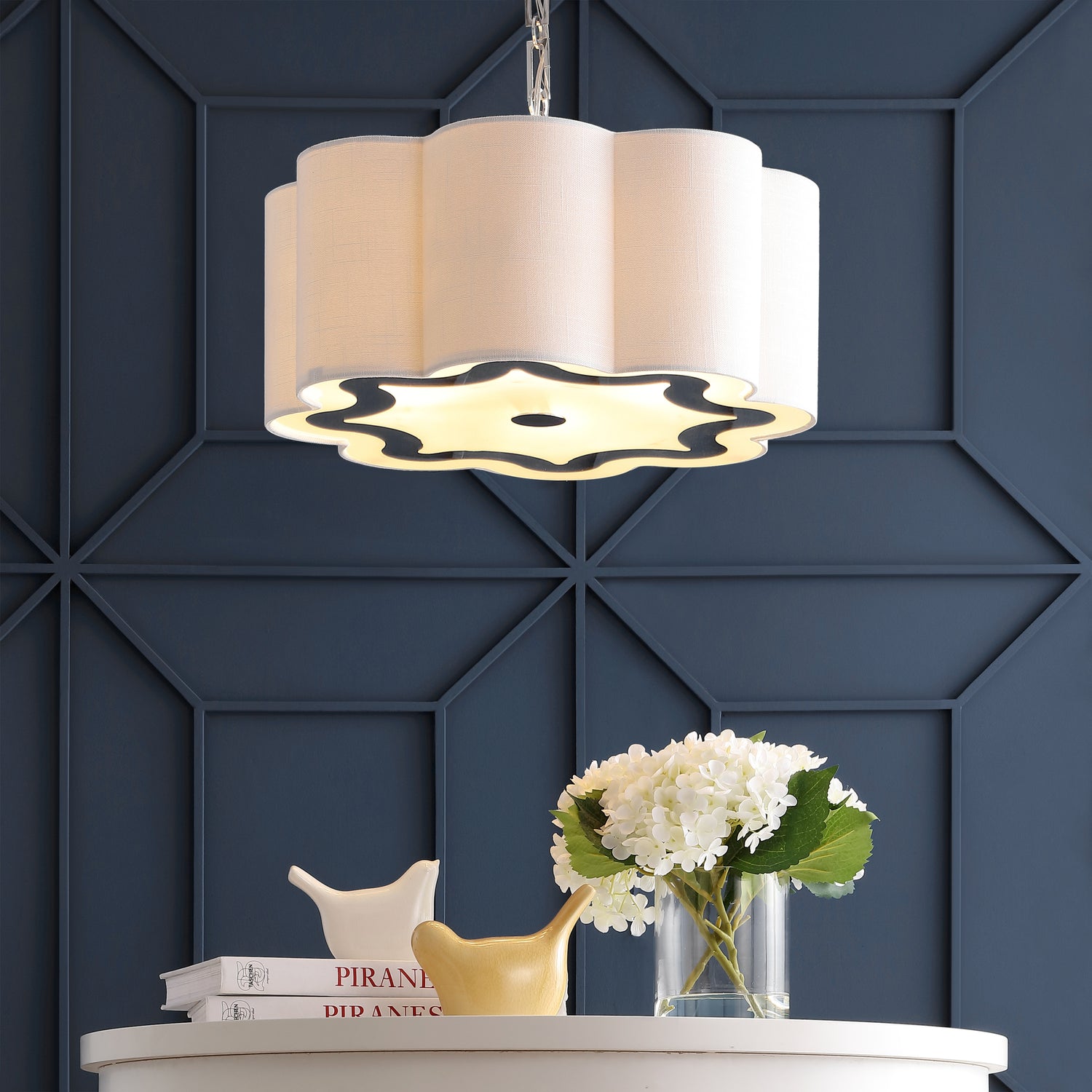 Adjustable-Scalloped-Shade-Metal-LED-Pendant-Pendant