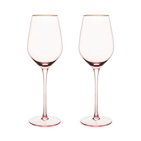 Rose Crystal White Wine Glass Set