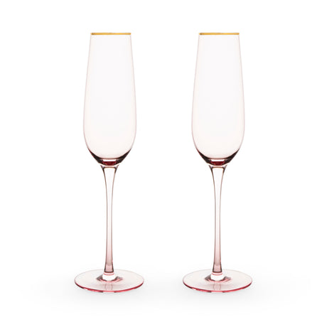 Rose Crystal Champagne Flute Set
