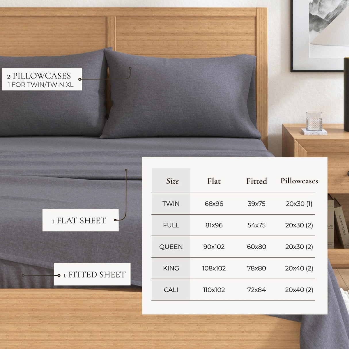 4 Piece Heathered Solid Cotton Blend Flannel Sheet Set - Anders Collection