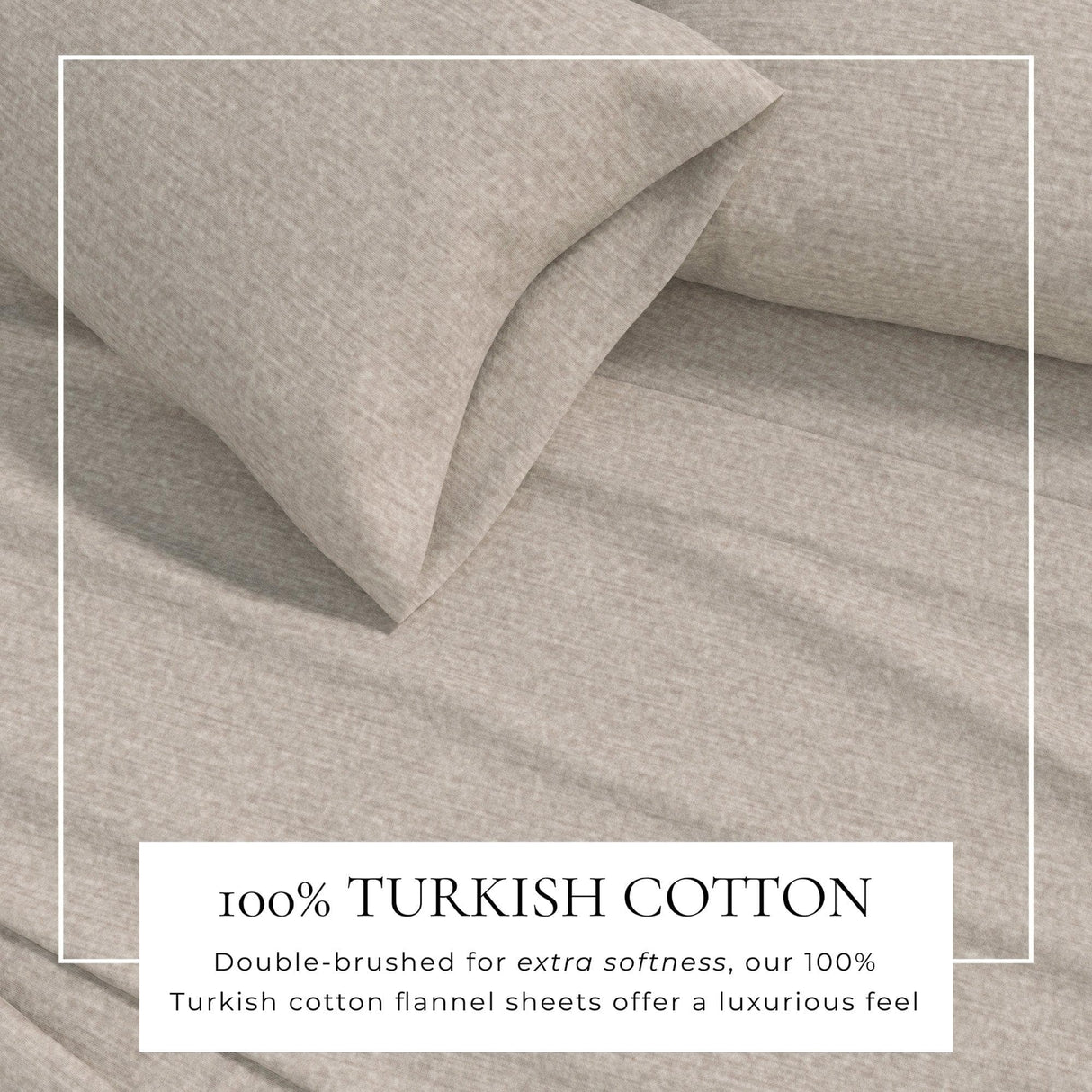 4 Piece Heathered Solid Cotton Blend Flannel Sheet Set - Anders Collection