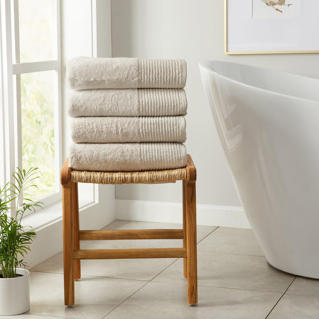 4 Pack Cotton Bath Towels - Kasper Collection