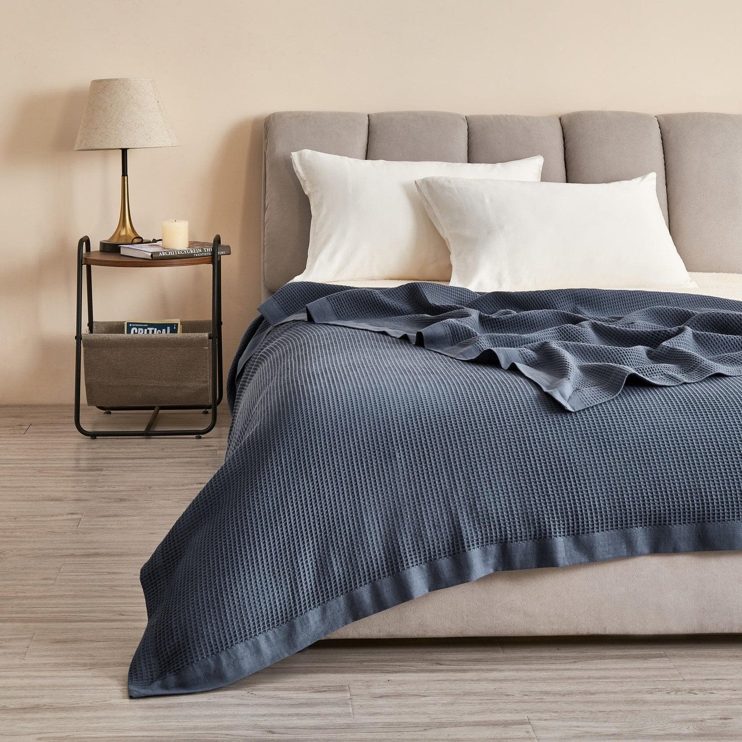 100% Cotton Small Waffle Weave Blanket - Hazel Collection