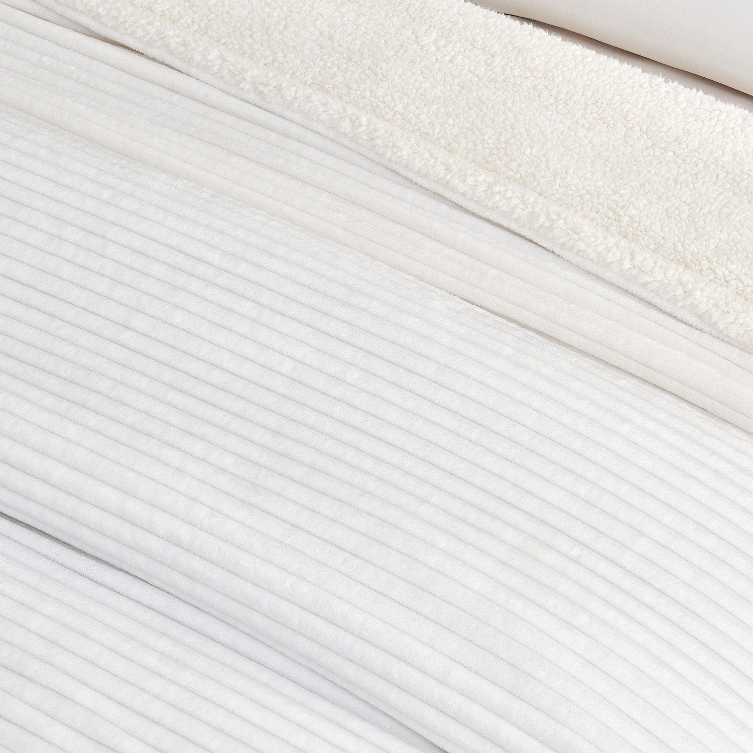 Ribbed Sherpa Throw Blanket - Corduroy Collection
