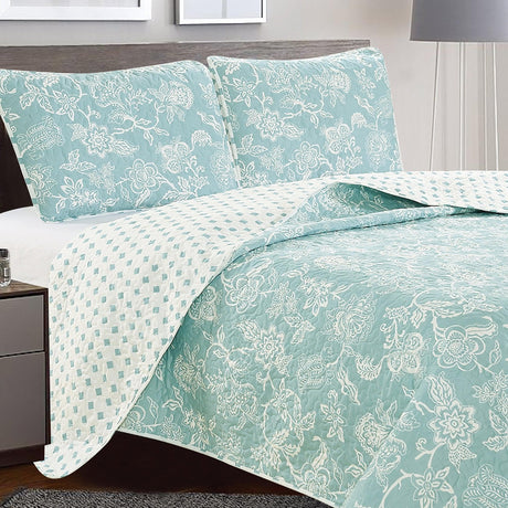 3-Piece Floral Quilt - Emma Collection