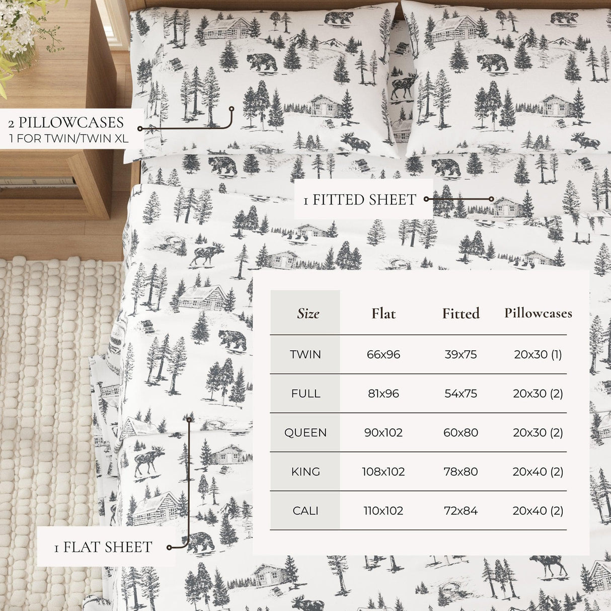 4-Piece Turkish Cotton Flannel Sheet - Lakeview Collection