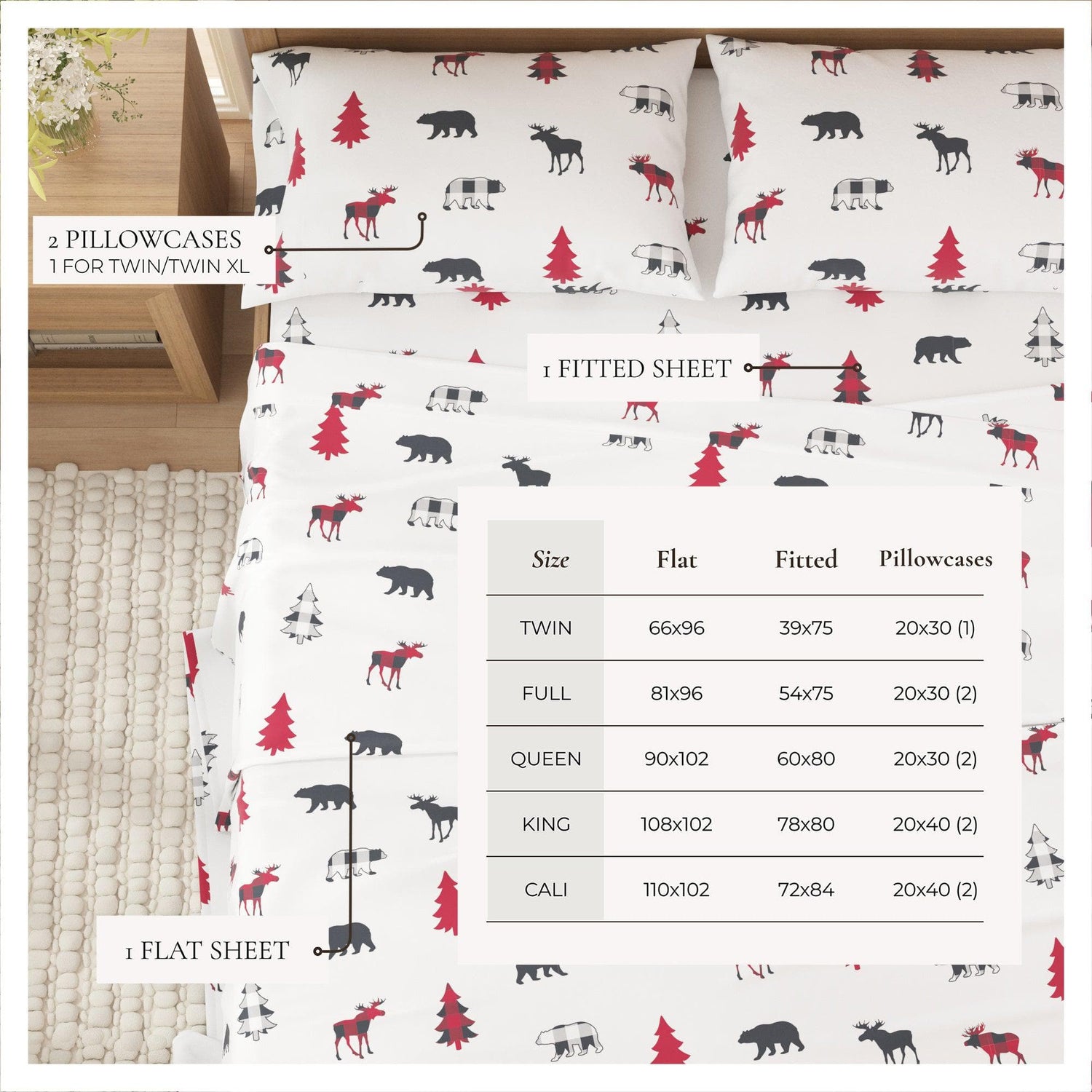 100% Turkish Cotton Flannel Sheet Sets - Boulder Collection