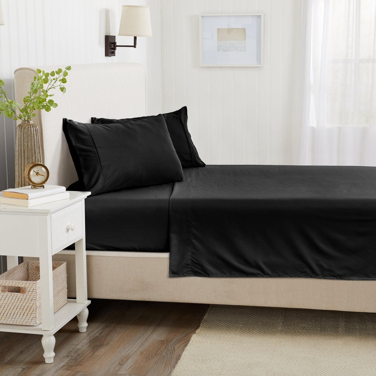 4 Piece Solid Microfiber Sheet - Amara Collection